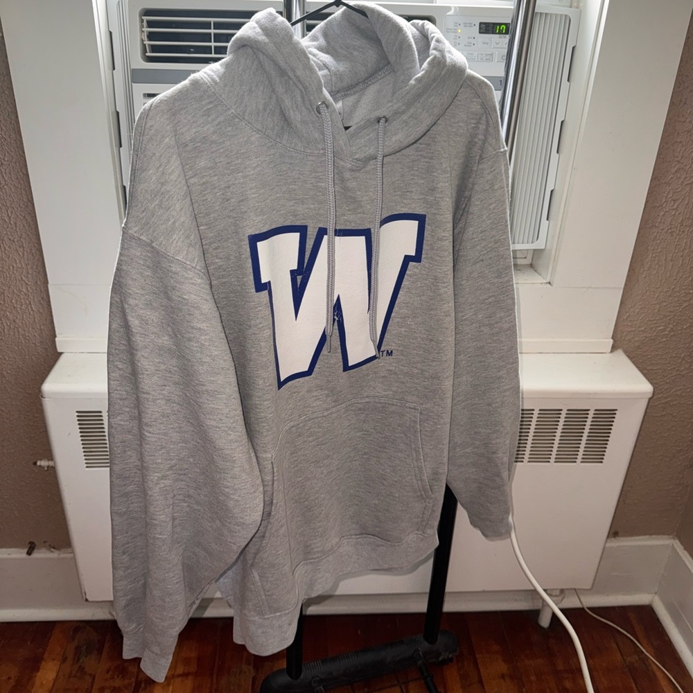 TC Gray Hoodie with Blue Bomber Logo